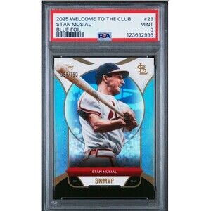 2025 Welcome to the Club Stan Musial Blue Foil #28 PSA 9